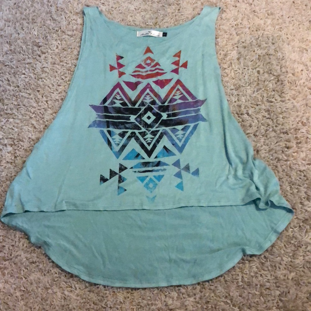 Boutique tank top with Aztec print